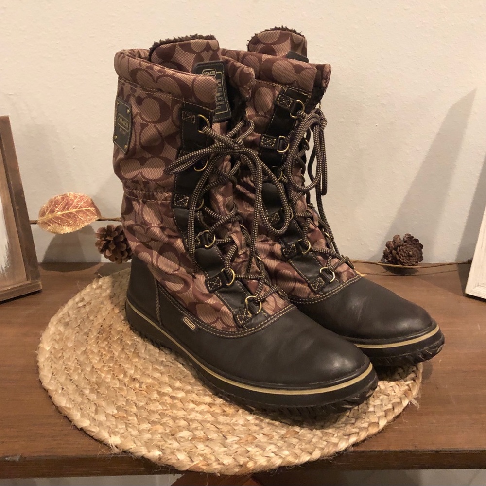 COACH Women's Lace-Up Cold Weather Boots